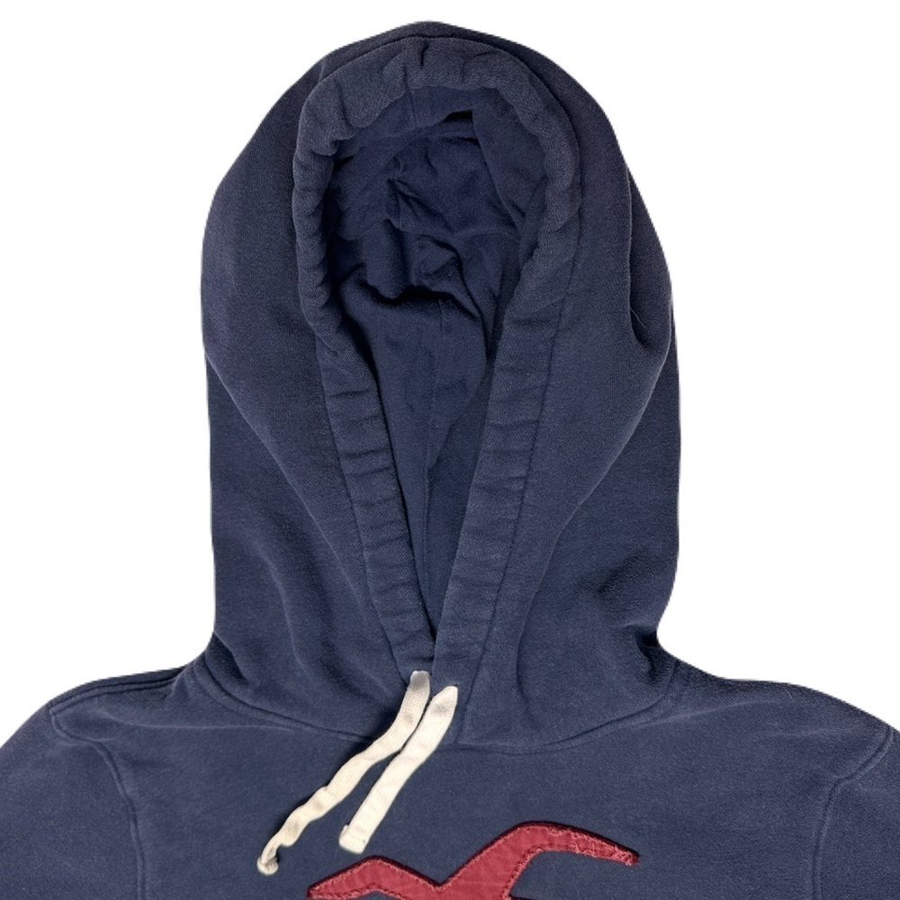 Vintage Hollister Appliqué Logo Blue Hoodie Casual Surfer Cali Beach Men’s Med - Picture 4 of 14
